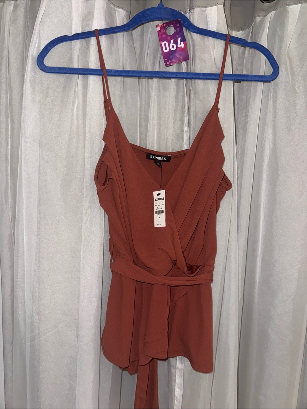 Express Rust-Tone Wrap Cami Top